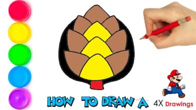 how to draw a pinecone