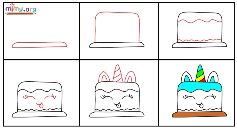How to Draw a Birthday Cake easy