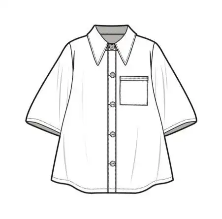 how to draw a button down shirt