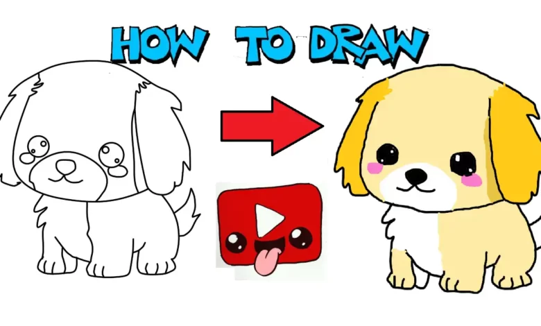 how to draw kawaii dog