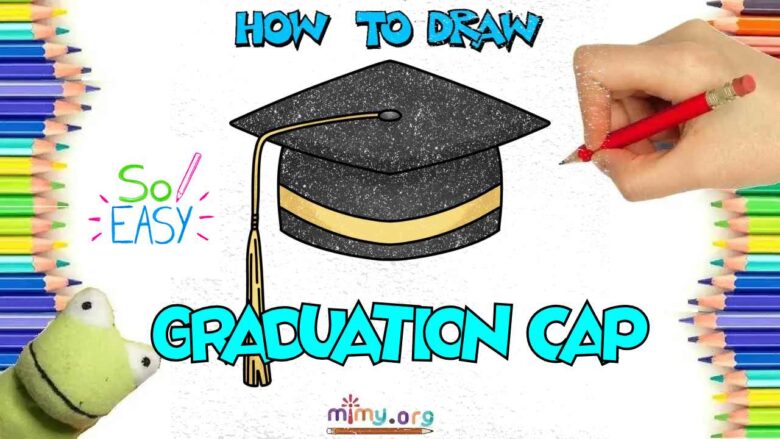 Graduation Cap drawing, how to draw, step by step, easy drawings