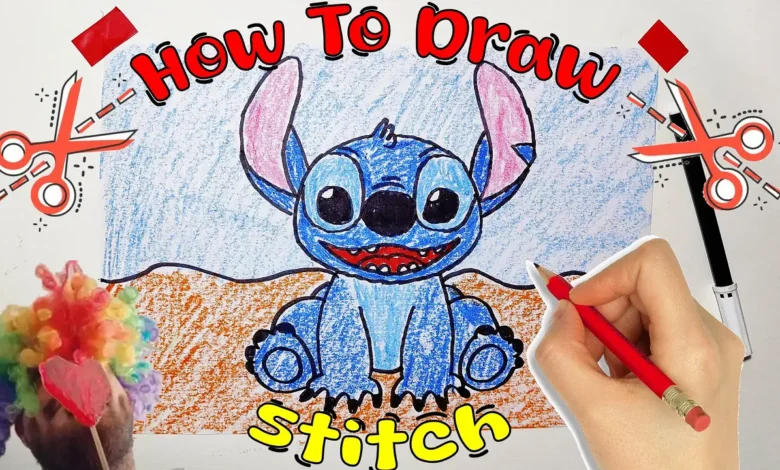 How to Draw Stitch, step by step, easy drawings
