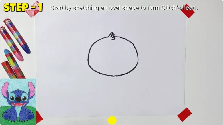 Step 1 Draw an Oval for the Head