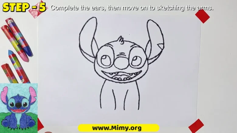 step 5 Start Drawing the Ears