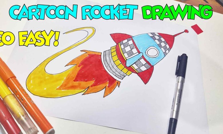 rocket drawing easy