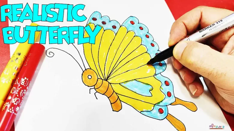 easy butterfly drawing