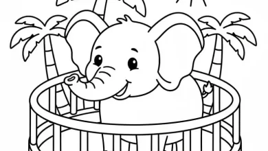 Amusement Park Elephant coloring pages