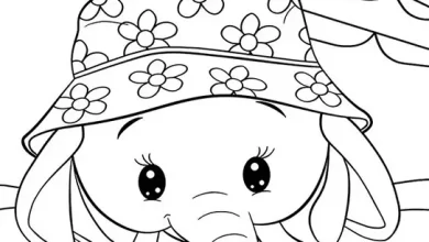 Baby Elephant on the Beach coloring pages coloring pages
