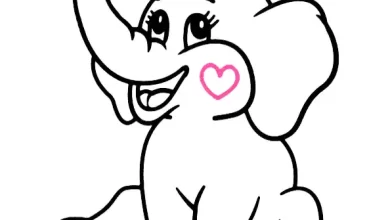 Cute Elephant Playing with Water coloring pages