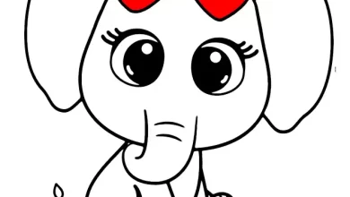 Cute baby elephant coloring pages