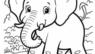 Florist Elephant coloring pages