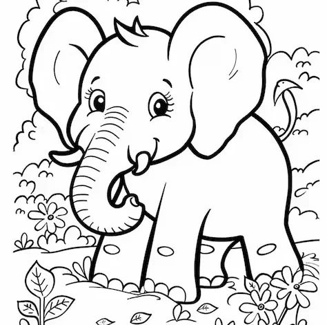 Florist Elephant coloring pages