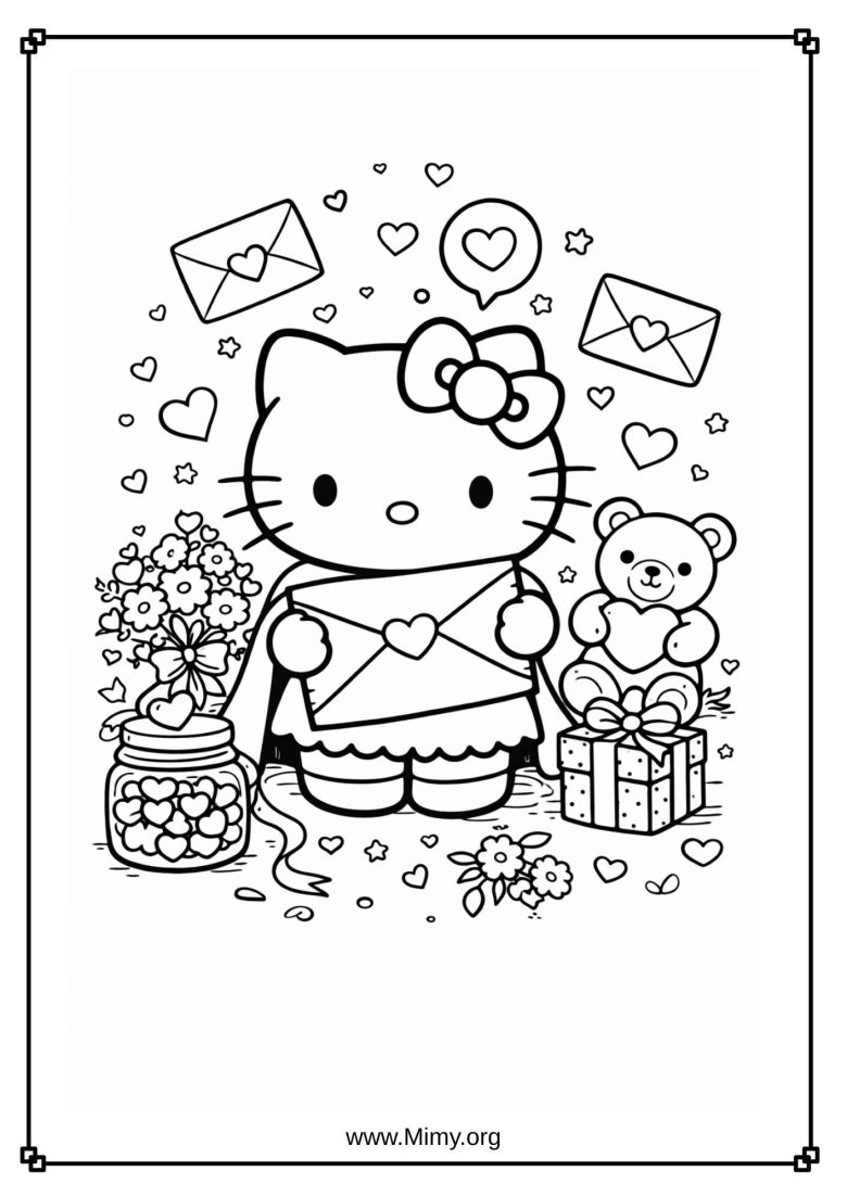 Hello Kitty Valentine Coloring Pages pdf download