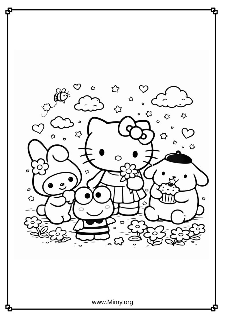 Hello Kitty and Friends Coloring Pages PDF Download
