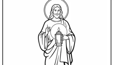 Jesus Holds the Lantern Coloring Pages PDF Download