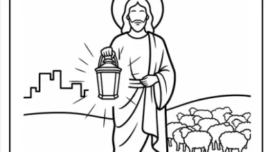 Light of The World Coloring Pages PDF Download