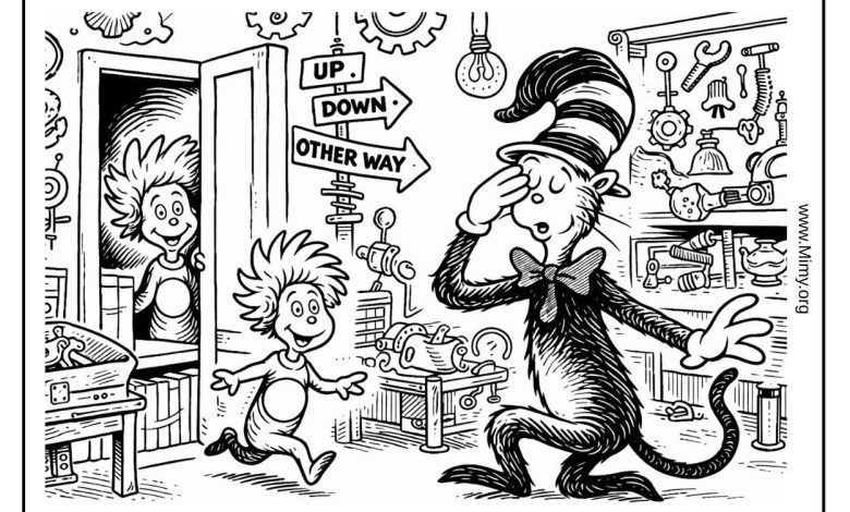 Magic Room - Cat In The Hat Coloring Pages