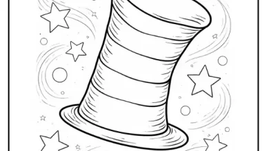 The Cat with the Hat coloring pages