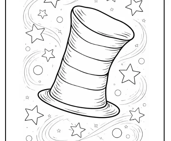 The Cat with the Hat coloring pages