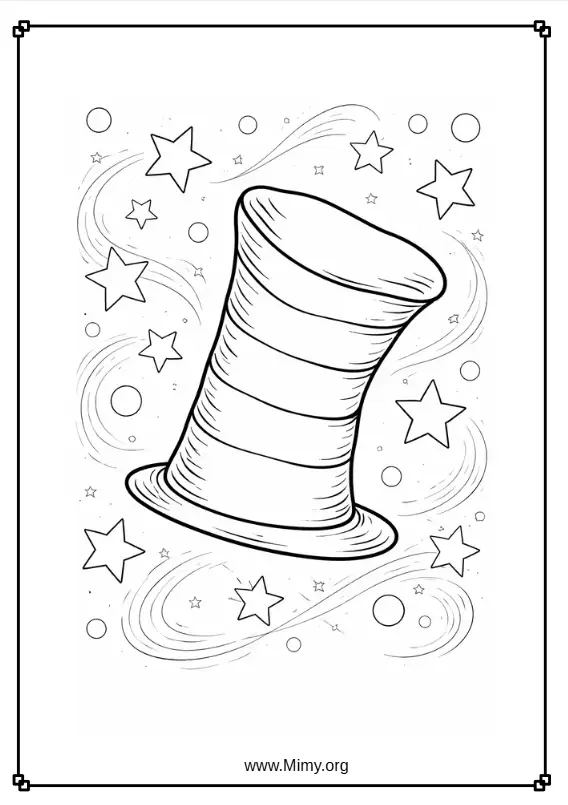 The Cat with the Hat coloring pages
