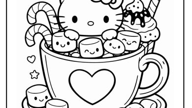 hello kitty marshmallow coloring page