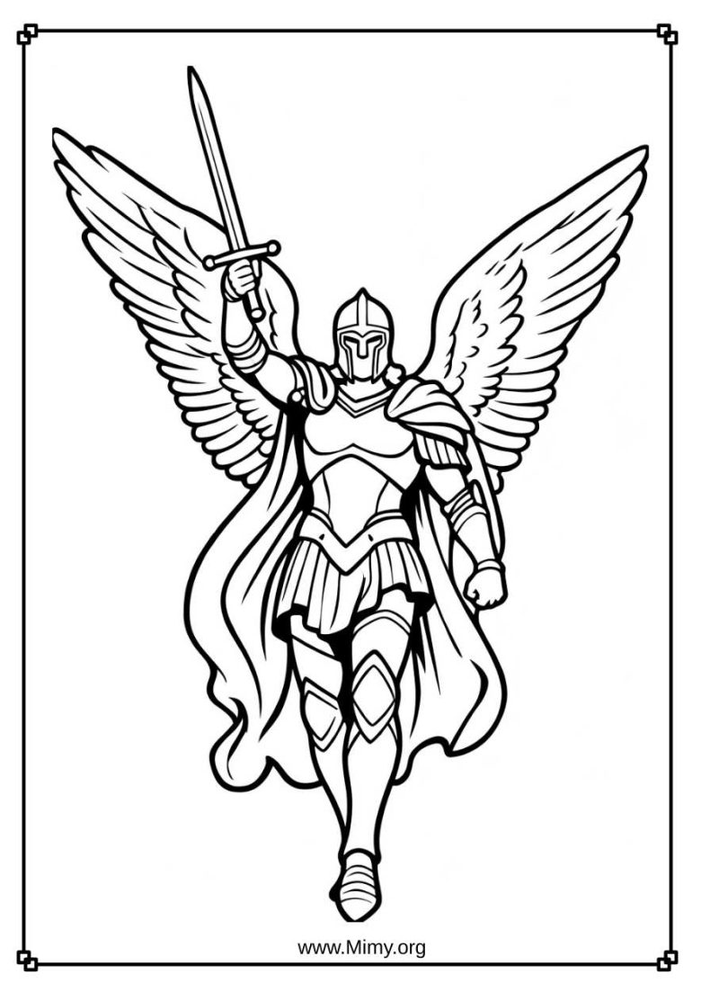 Archangel Michael Coloring Page PDF Download