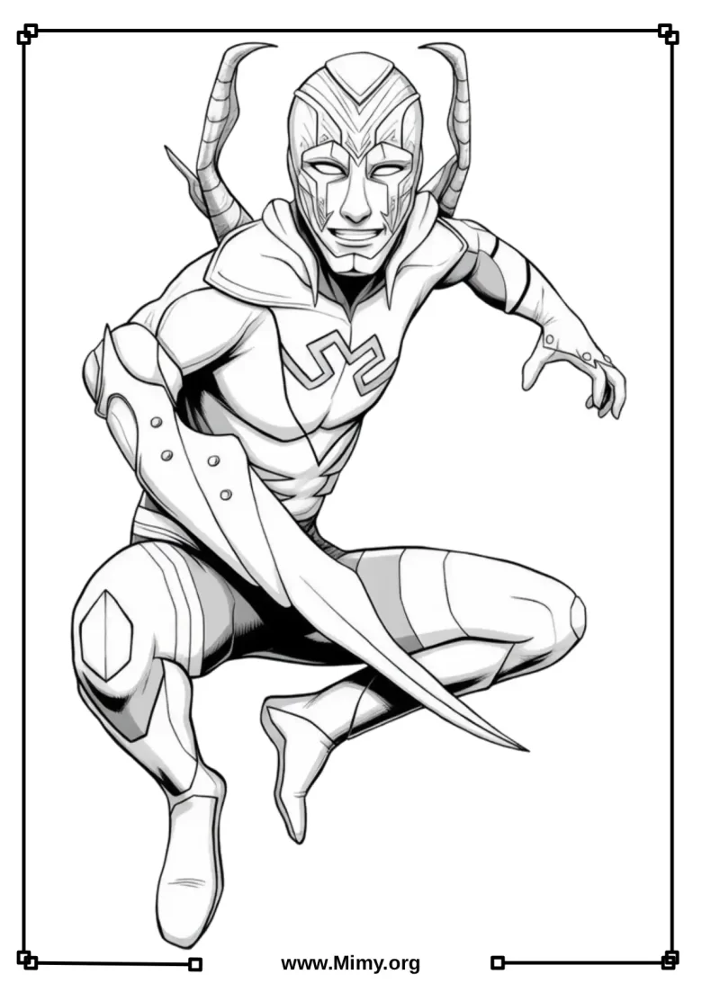 Blue Beetle Coloring Pages Free - PDF Download