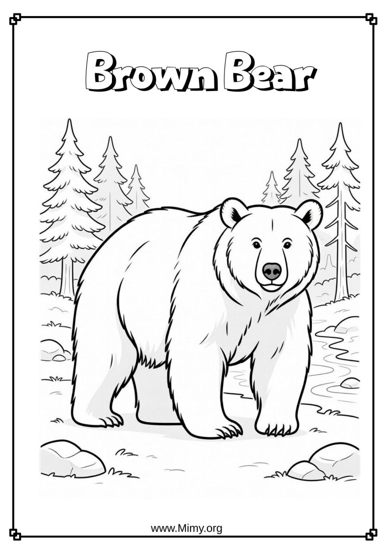 Brown Bear Coloring Pages - PDF Download