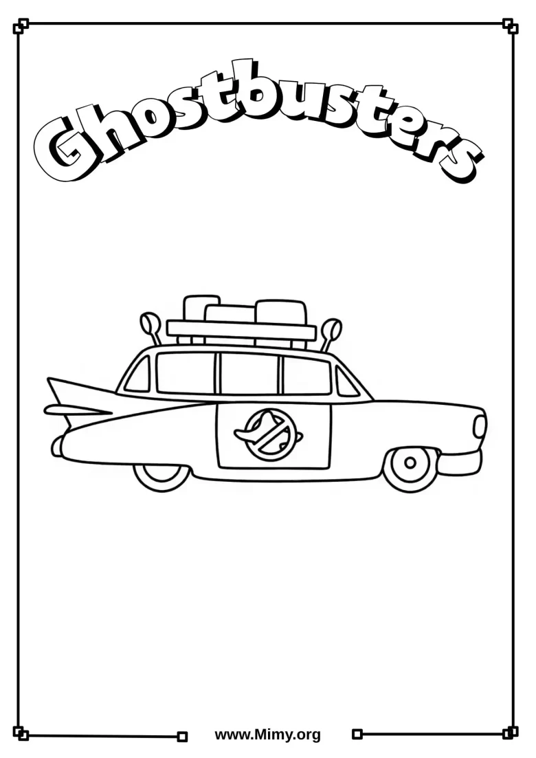 Ghostbusters Car Coloring Pages - PDF Download
