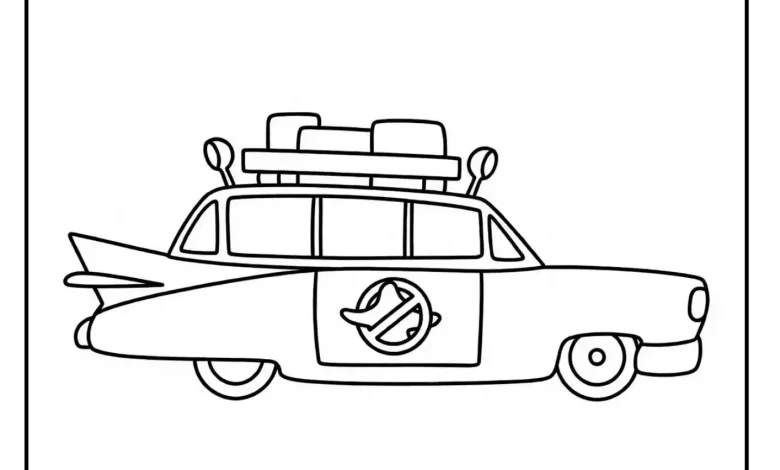 Ghostbusters Car Coloring Pages - PDF Download