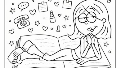 Lizzie McGuire - Diary Magazine Collage Coloring Pages PDF Download