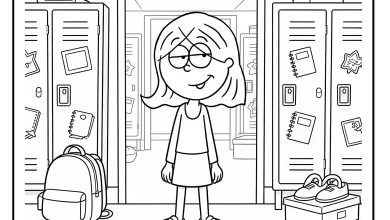 Lizzie McGuire - School Hallway Coloring Pages