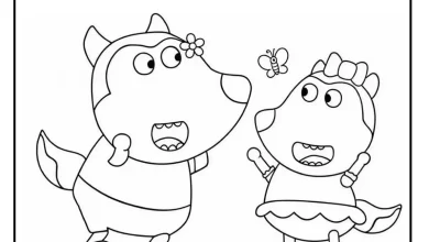 Lucy Wolfoo Cartoon Coloring Page - PDF Download