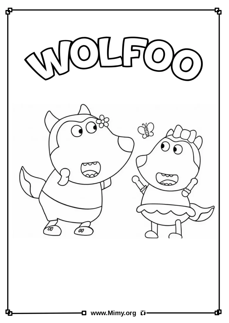Lucy Wolfoo Cartoon Coloring Page - PDF Download