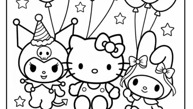 Sanrio Hello Kitty Coloring Pages - Printable, PDF Download