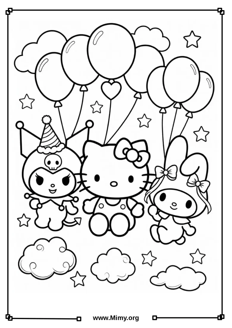 Sanrio Hello Kitty Coloring Pages - Printable, PDF Download