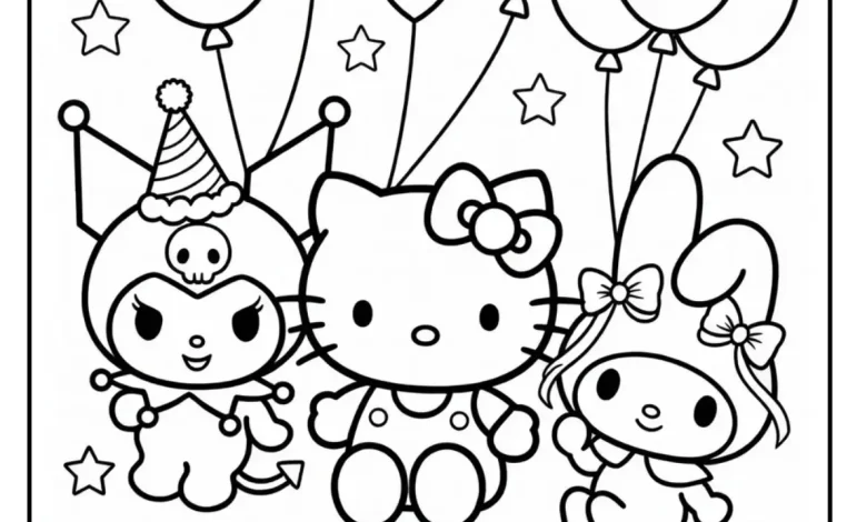 Sanrio Hello Kitty Coloring Pages - Printable, PDF Download
