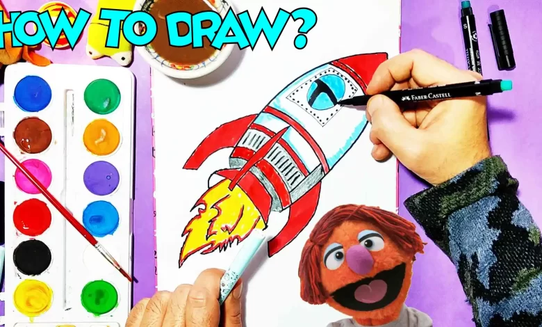3d rocket drawing
