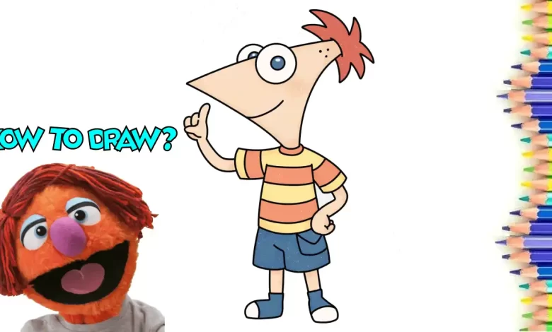 Phineas Flynn Drawing, easy cartoon drawing