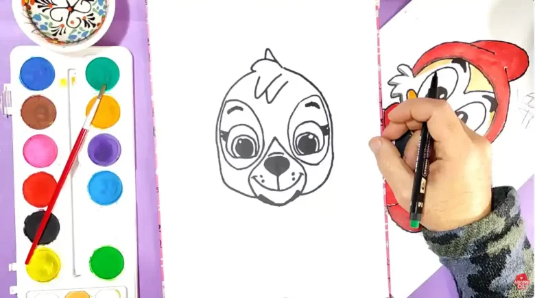Skye, Paw Patrol drawing step by step easy drawings