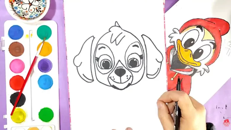 Skye, Paw Patrol drawing step by step easy drawings