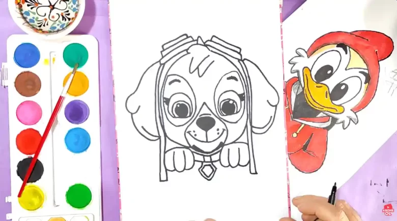 Skye, Paw Patrol drawing step by step easy drawings