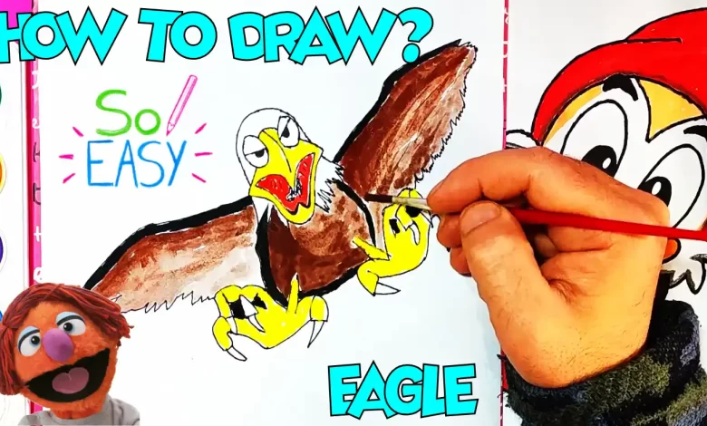cartoon eagle drawing