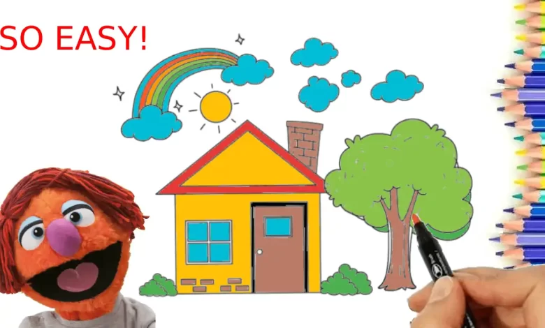 house drawings for kids