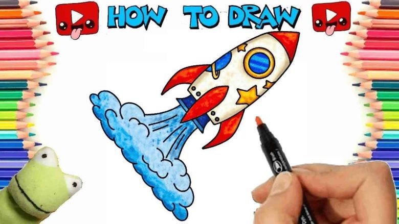 rocket draw, easy drawings