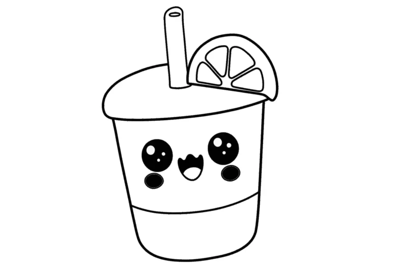 Cute Kawaii Lemonade coloring pages