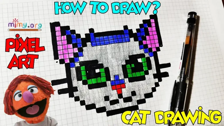 drawing of a cat's face