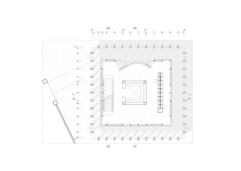 Tabancura School Library Pavilion plan çizimi